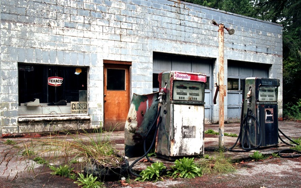 Old gas station in Marblemount, Wash., along Highway 20 in the North Cascades